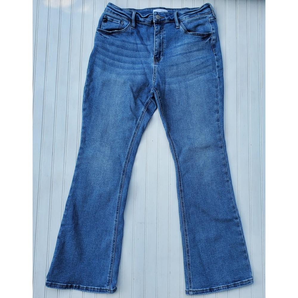 KanCan Essentials Womens High Rise Flare Jeans Medium Wash KC35001M-S Size 15/31